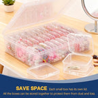 1 Large Box & 30-Grid Transparent Plastic Bead Organizer (Hinged Lid) — A Portable Craft Storage Solution for Jewelry Making, DIY Projects, Nail Art, and Storage of Screws & Small Parts