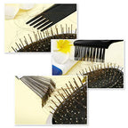 Boao 2 Pack Hair Brush Cleaner,Black,Wood Color,Polished Wooden Handle Rake - color: Black, Wood Color, style: Polished Wooden Handle Rake