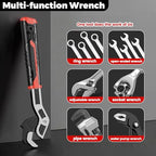 Pipe Wrench Set, 6” 8” 10” Self Adjusting Pipe Wrench, Multi-function Self-locking Pipe Vise Wrench Set, for 9/32" to 1-3/8" (7-35mm) Pipe Fittings, Standard Nuts and Irregular Nut - color: 6”+8”+10”