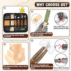 Wood Carving Kit, 23pcs Wood Carving Tools with 4 Wood Carving Knives 5 Detail Knives 9 Blocks, Whittling Kit DIY Hobbies for Adults