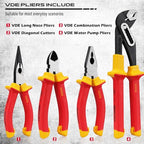 Insulated Screwdriver & Pliers Set: 14-Piece VDE Insulated Set 1000V Insulated Electrician Tool Set with Magnetic Phillips, Slotted Screwdrivers and Insulated Pliers - color: 14 Pcs Vde All-in-one + Pliers