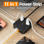 TESSAN Surge Protector Power Strip with 900J Surge Protection, 25 Ft, Black - color: Black with 1 USB C, size: 25 feet