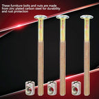 M6 X 90mm Bed Frame Bolts Set, 10Pack Dowel Furniture Bolts and Barrel Nuts, Steel Furniture Screws, Bed Hardware Replacement Kit for Beds Chair Spare Connector Parts - size: 90mm