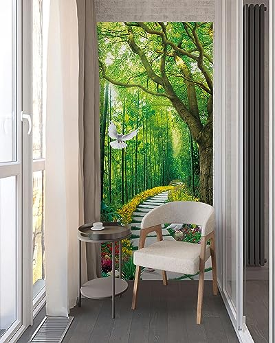 FLFK Door Decal Sticker - Scenic,Peel and Stick Mural,Combined Size 36"x80",Split into 2 Pieces - color: Mt3270, size: 36"x80"
