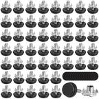 Pinkunn 50 Pieces Adjustable Leveling Feet with T- Nut Kit, Serrated - style: Serrated