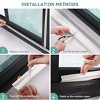 MOPMS Draft Stopper Sweep, Door Weatherproofing Stripping, Window Seal Strip Self-adhisive Soundproof Cuttable Weather Length 19.7 Ft (3 Pcs x 6.56 Ft), White - color: White, size: 19.7 ft (3 pcs)