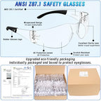 80 PCS Clear Safety Glasses Bulk for Men Women ANSI Z87.1 Safety Goggles - color: Clear
