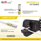 JRready ST6385-12-10 Yellow Heat-Shrink Crimp Butt Splice 16-12 AWG (M81824/1-3 Equivalent), Solderless Connector with Alternative Temp. Heat Shrinkable PVDF(-55~150°C) and PE(-55~125°C) Tube - color: 12#Yellow-10Sets