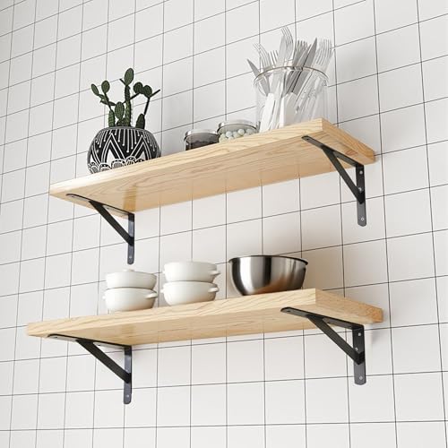 10 Pack L16 x H 10" Heavy Duty Shelf Brackets with Screws Open Floating Shelving Bracket L Brackets Black Metal Shelf Brackets for Shelves, Room, Pantry,Garage - size: L 16" x H 10" x W 1", style: 10 Pack-Black