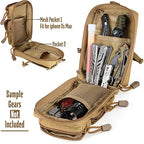 LIVANS Tactical Molle Utility Pouch, EDC Tool Pouch, Small Admin Pouch - color: Khaki