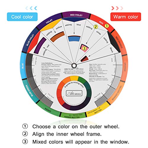 Pocket Color Wheel, Paint Mixing Learning Guide Art Class Teaching Tool for Makeup Blending Board Chart Color Mixed Guide Mix Colors - style: Small