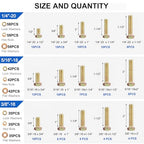 535PCS SAE Bolt and Nut Assortment Kit - size: 535pcs 1/4"-20 5/16"-18 3/18"-16
