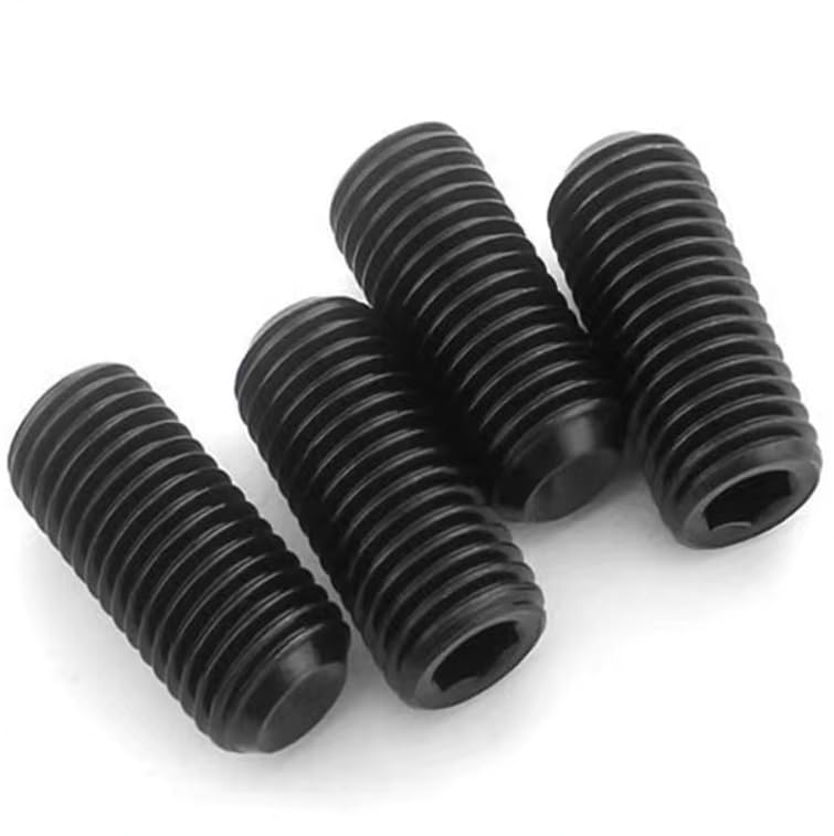 60Pcs M6-1x6mm Black Hex Socket Set Screw Grub Screws,Headless Cup Point,Flat Point Grub Bolt,Internal Hex Drive,Alloy Steel,Grade 12.9 Carbon Steel,for Towel Rack Door Knob - size: M6-1x6(60)
