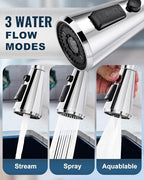 ALEASHA Pull Down Spray Head for Kitchen Faucet,3-Function Sink Spray Nozzle with 9 Adapters,Kitchen Faucet Head Replacement Compatible with American Standard Faucets,Chrome - color: Chrome