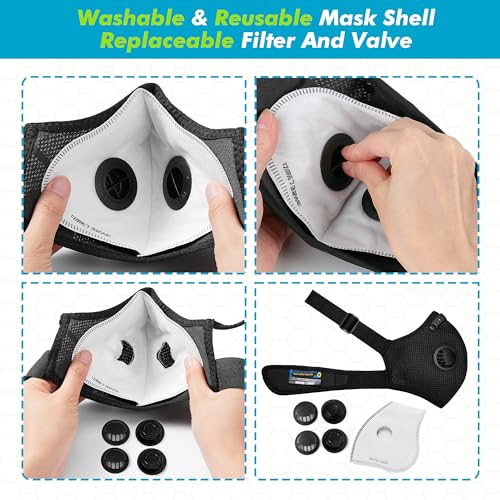 BASE CAMP M PRO Dust Mask, All day Comfortable Reusable Respirator Mask, L-shaped Head Strap Design, Safety Work Mask for Woodworking, Landscaping, DIY, Dust, Pollen,1 Pack - style: 1pack