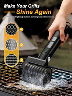Electric Grill Brush, Cordless Automatic BBQ Grill Cleaner - color: Black