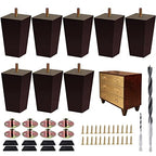 Furniture Legs Square Bed Feet, 4 inch, Dark Brown, Set of 8 - color: 8sets, size: 4inch