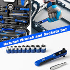 Prostormer 160-Piece Tool Set, General Household Tool Kit, Blue - color: Blue
