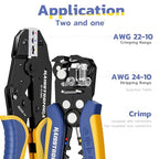 haisstronica Wire Stripper and Crimper Set, AWG 22-10 for Insulated