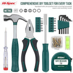 Hi-Spec Small Tool Kit Compact Set for Home and Office DIY, Green - color: Green