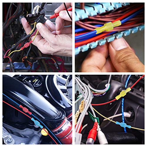 TICONN 100 Pcs Nylon Spade Connector Kit, Insulated Crimp Wire Connectors - style: Red 100Pcs