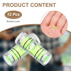 HARFINGTON 12pcs Mini Cylindrical Bubble Spirit Level Vials 4.5x12mm - size: 4.5x12mm