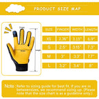 Kids Genuine Leather Work Gloves Age 2-12, Touchscreen, Reflective - color: Black, size: Large (10-12 Years Old)