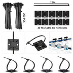ELII 300PCS Cable Management Kit,4 Cable Sleeve 35 Cable Clips - color: Black