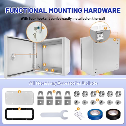 Electrical Junction Box 24x24x12, NEMA 4X IP66 Steel Enclosure Box - size: 24 x 24 x 12''