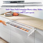 Undermount Soft Close Drawer Slides 12 Inch 6 Pairs Full Extension - size: 12 Inch
