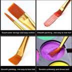 Acrylic Paint Brush Set, 20 Packs/200 pcs Nylon Hair Brushes - size: 200pcs-black