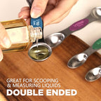 ChefAide Set of 8 Magnetic Measuring Spoons, Stainless Steel, Dual Sided - color: Multicolor, size: Magnetic Measuring Spoons