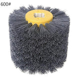 SIGNI Abrasive Nylon Drawing Wheel Drum Burnishing Polishing Brush for wooden furniture floor polishing 120X100mm 600 Grit 1pack - size: 600 Grit, Black