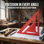 TOPZEA Carpenter Square, 12 Inch Aluminum Rafter Square Triangle Framing Ruler Measuring Layout Tool for Woodworking, Carpentry, Construction, Red
