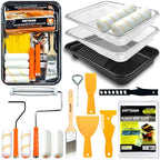 18 Pcs Paint Roller Kit - 9" & 4" Paint Roller with Paint Tray - color: 18 Pack, 9" & 4" roller