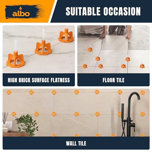 ALBO Tile Leveling System Base Plates 1/8" - 250 PCS - Professional Floor & Wall Spacers, Anti-Lippage Installation Clips for All Tile Formats, Self-Leveling Spacer System nova - style: Spacer 1/8" 250 PCS