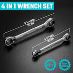 DURATECH 4-in-1 Reversible Ratcheting Box Wrench Set, SAE, 2-Piece - size: 5/16"-3/4"