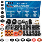 ZDBB 150 Pcs 14 Size Power Pressure Washer O Ring & Hose Faucet Washers Kit - size: 150 PCS