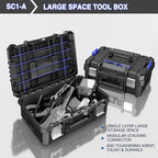 AIRAJ 5 Tier Stackable Tool Box with Wheels, Rolling Tool Box Organizer