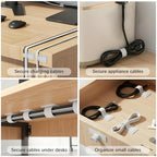 100 Pcs Cable Management Under Desk, Hook and Loop Cable Straps, White - color: White