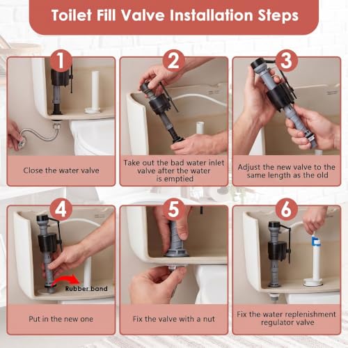 12 Sets Toilet Float Replacement Kit with 2 Inch Flapper Replacements