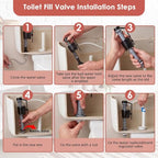 12 Sets Toilet Float Replacement Kit with 2 Inch Flapper Replacements
