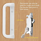 House Guard Sliding Patio Door Handle Set, Mortise Lock, 3-15/16", White - color: White