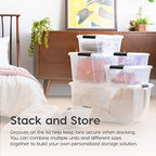 IRIS USA 10-Pack 6 Quart Storage Bins with Lids, Clear - color: Clear, size: 6 Qt, style: 10 Pack