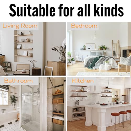 EVALD 6 Inch Floating Shelf Brackets, Hidden Shelf Brackets for Floating Shelves, Heavy Duty Shelf Bracket with Screws & Anchors, Floating Shelf Mount (4 Pack) - size: 6 Inch, style: 4 Pack All-purpose