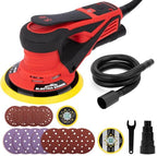 Autolock 350W Electric Random Orbital Sander with 5 & 6 Inch pads 1pcs - color: Red