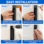 TamBee 4 Pack 6-1/2 Inch Black Metal Gate Pull Handles, Heavy Duty Hardware, Durable Pull Grips for Wooden Fence, Shed, Barn Door & Outdoor Use - size: 4 Pack 5 Inch Metal