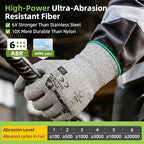 Schwer 6 Pairs A2 Cut Resistant Work Gloves, Ultra Durable, LT5636, L - size: Large