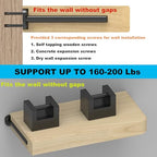 Floating Shelf Bracket (1/4" Thick,Flush-to-Wall Hidden Heavy Duty Brackets for Wood Shelves，Solid Steel Invisible Shelf Support,,Seamless Blind Design for Kitchen, Study&DIY 10 Inch Black - size: 6 Inch, style: Flush-to-Wall No Gaps Black 6 Pack