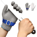 Schwer ANSI A9 Cut Resistant Glove, Food Grade Stainless Steel wire Mesh Metal Gloves, Knife Cutting Gloves for kitchen Mandoline Slicing Butcher Meat Cutting Oyster Shucking Fish Fillet（S, 1 PCS） - size: Small (Pack of 1), style: 2.0 Steel Wire+hppe